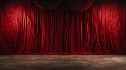 beautiful image of red velvet curtains