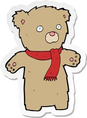 sticker of a cartoon teddy bear