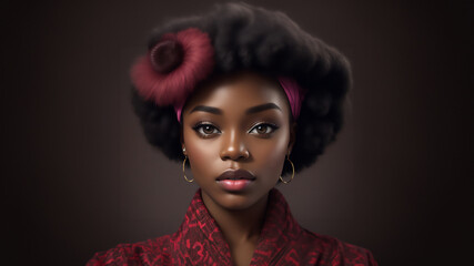 Elegant Portrait of a Young Attractive Black Woman