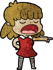 cartoon woman talking loudly