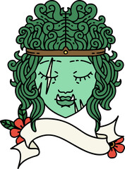 Retro Tattoo Style orc barbarian character face