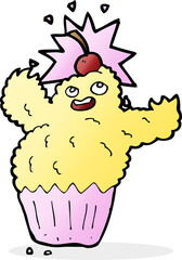 cartoon cupcake monster
