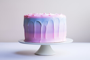 Delicious looking pastel color cake design, Generative AI