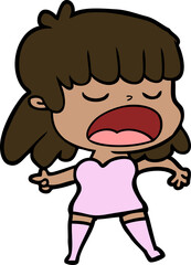 cartoon woman talking loudly