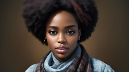 Elegant Portrait of a Young Attractive Black Woman