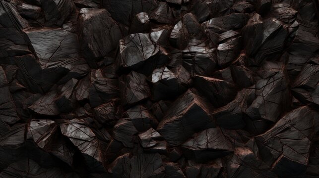3D image of a dark brown rock texture