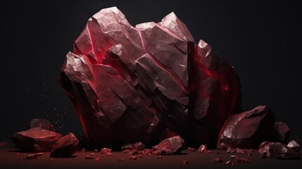 attractive image of a ruby rock texture - obrazy, fototapety, plakaty