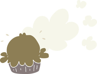 cute flat color style cartoon pie