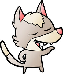 cartoon wolf laughing