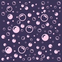 Light pink soap bubbles on a dark purple background. Light pink soap bubbles on a dark purple background, jpeg, mickey, mouse. Bubbles vector background with flat line icons. illustration.