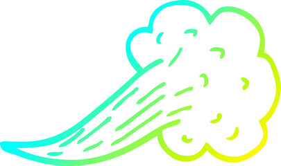 cold gradient line drawing of a cartoon expression bubble