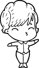 cartoon woman thinking