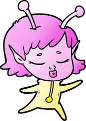 cartoon alien girl