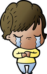 cartoon woman crying