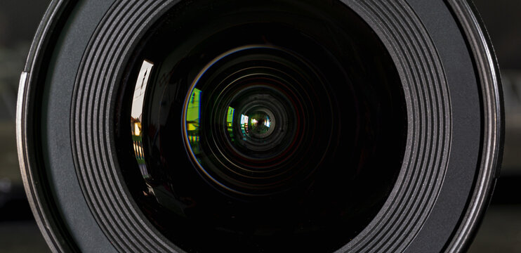 Close-up camera lens,Camera lens with lens reflection 