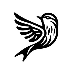 Obraz premium logotype of a bird, black and white, small size, isolated