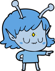 cartoon alien girl
