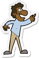 sticker of a cartoon man pointing and laughing