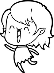 cute cartoon happy vampire girl