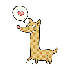 cartoon dog with love heart