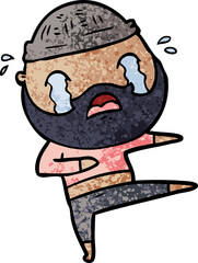 cartoon bearded dancer crying