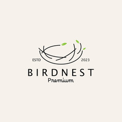 Bird Nest Logo Template Vector Illustration