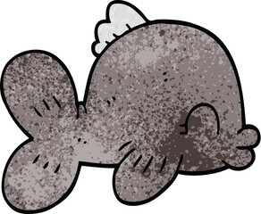 funny cartoon doodle fish