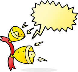 freehand drawn speech bubble cartoon jingle bells