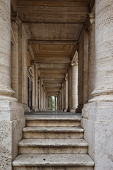 Photo of the Colonnade at the entrance to the Palace of Conservatives in Rome near the Capitoline Square - 689214359