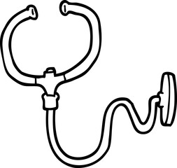 line drawing cartoon stethoscope