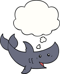 cartoon shark with thought bubble