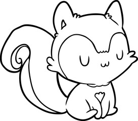 line drawing of a squirrel