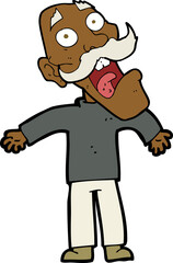 cartoon terrified old man