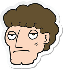 sticker of a cartoon bored man