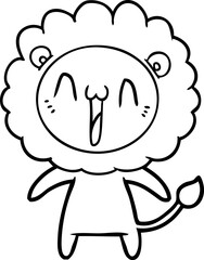 happy cartoon lion