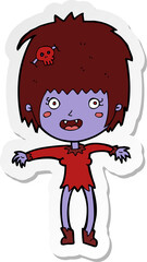 sticker of a cartoon vampire girl