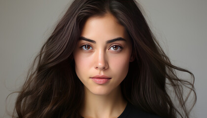 Fototapeta premium Close-up photo of Asian woman's face, youthful and beautiful.generative ai