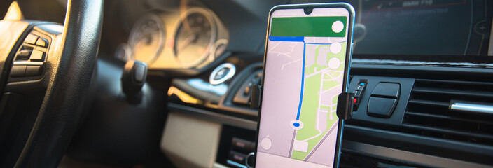 Maps application on phone in car