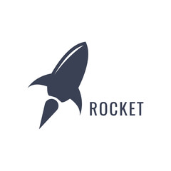 Rocket Logo Template in Flat Style