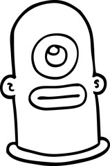 line drawing cartoon cyclops face