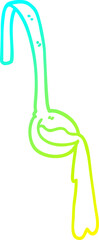 cold gradient line drawing of a cartoon ladle of food