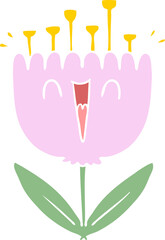 flat color style cartoon happy flower