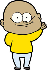 cartoon bald man staring
