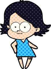 happy cartoon girl