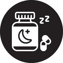 sleeping pills glyph icon