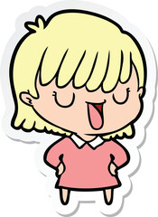 sticker of a cartoon woman