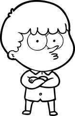 cartoon curious boy