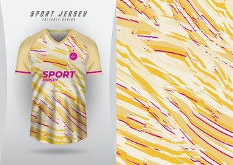 Background, sublimation style, outdoor sports, jersey, football, futsal, running, racing, exercise, light yellow grunge wave pattern.