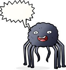 cartoon spider with speech bubble