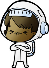 cartoon astronaut woman